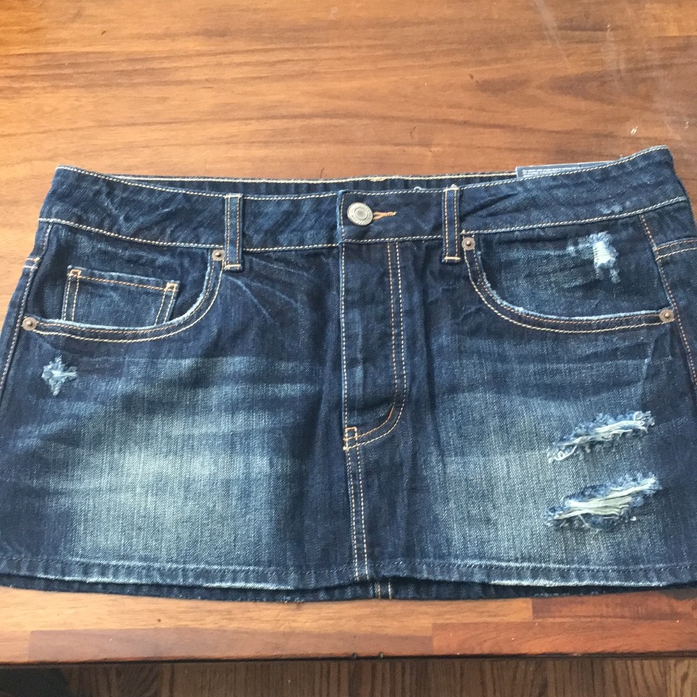 NWT AE dark wash denim skirt